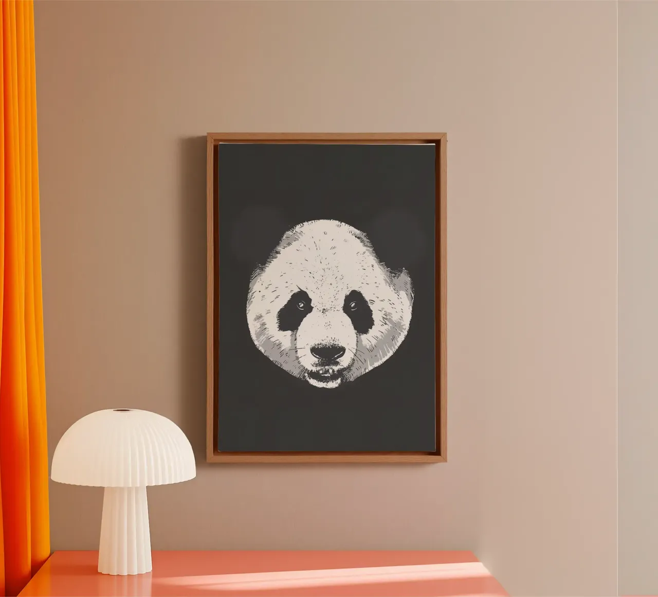 TESTA DI PANDA REALISTICA tela con Cornice a cassetta da James M Coyle
