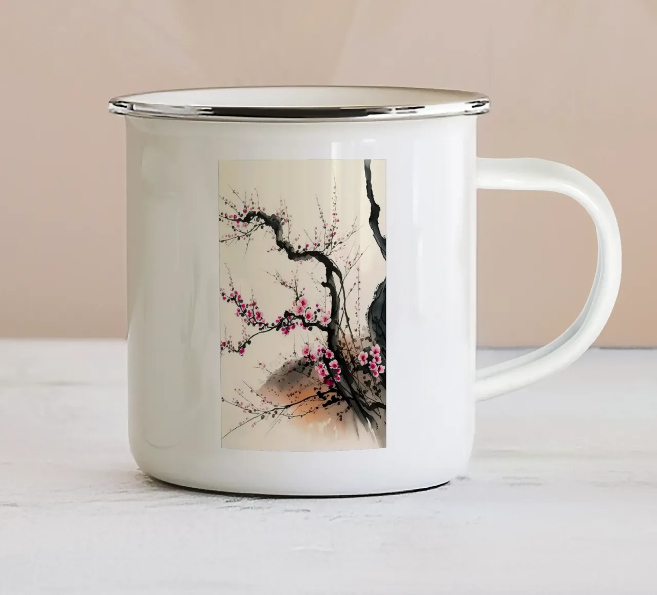 fiori di ciliegio giapponesi tazza in smalto da Rebecca Clark Wyrick