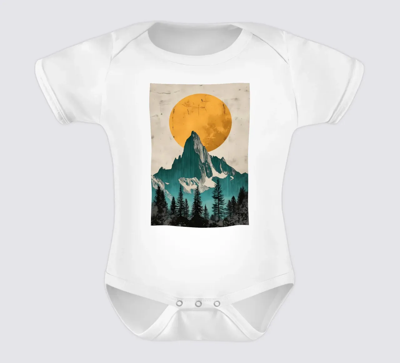Le montagne in controluce body neonato maniche corte da Albert S Jacob
