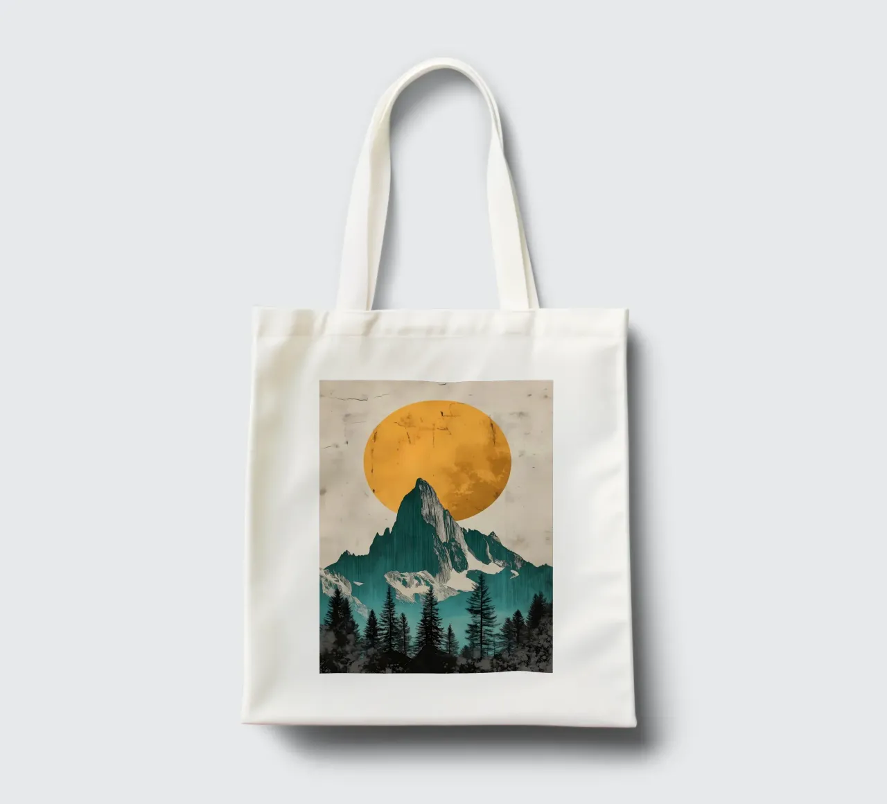 Le montagne in controluce borsa in juta da Albert S Jacob