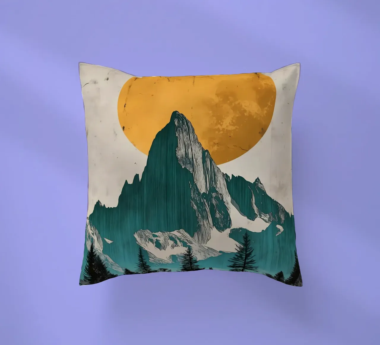 Le montagne in controluce cuscino da Albert S Jacob