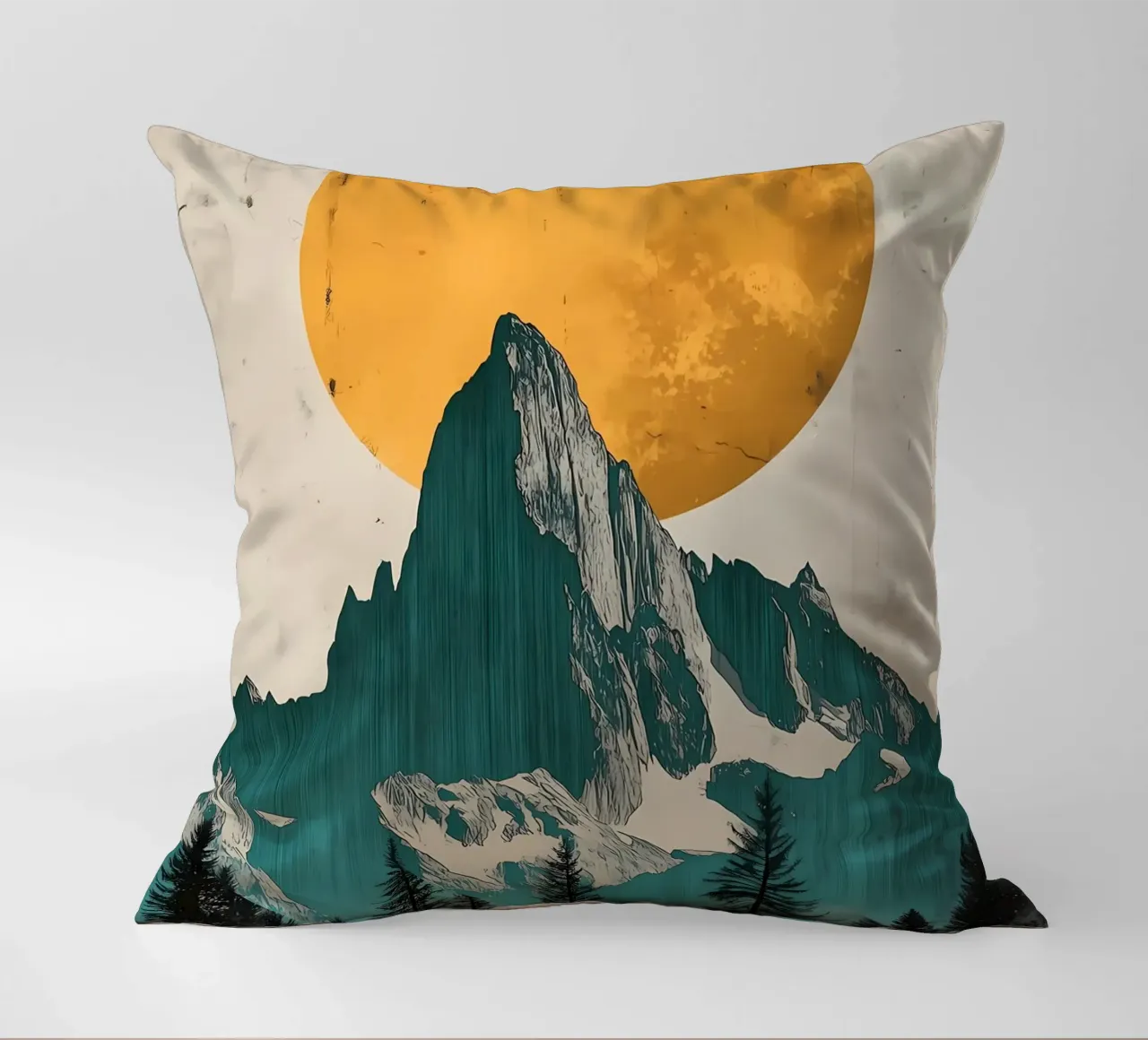 Le montagne in controluce cuscino da Albert S Jacob