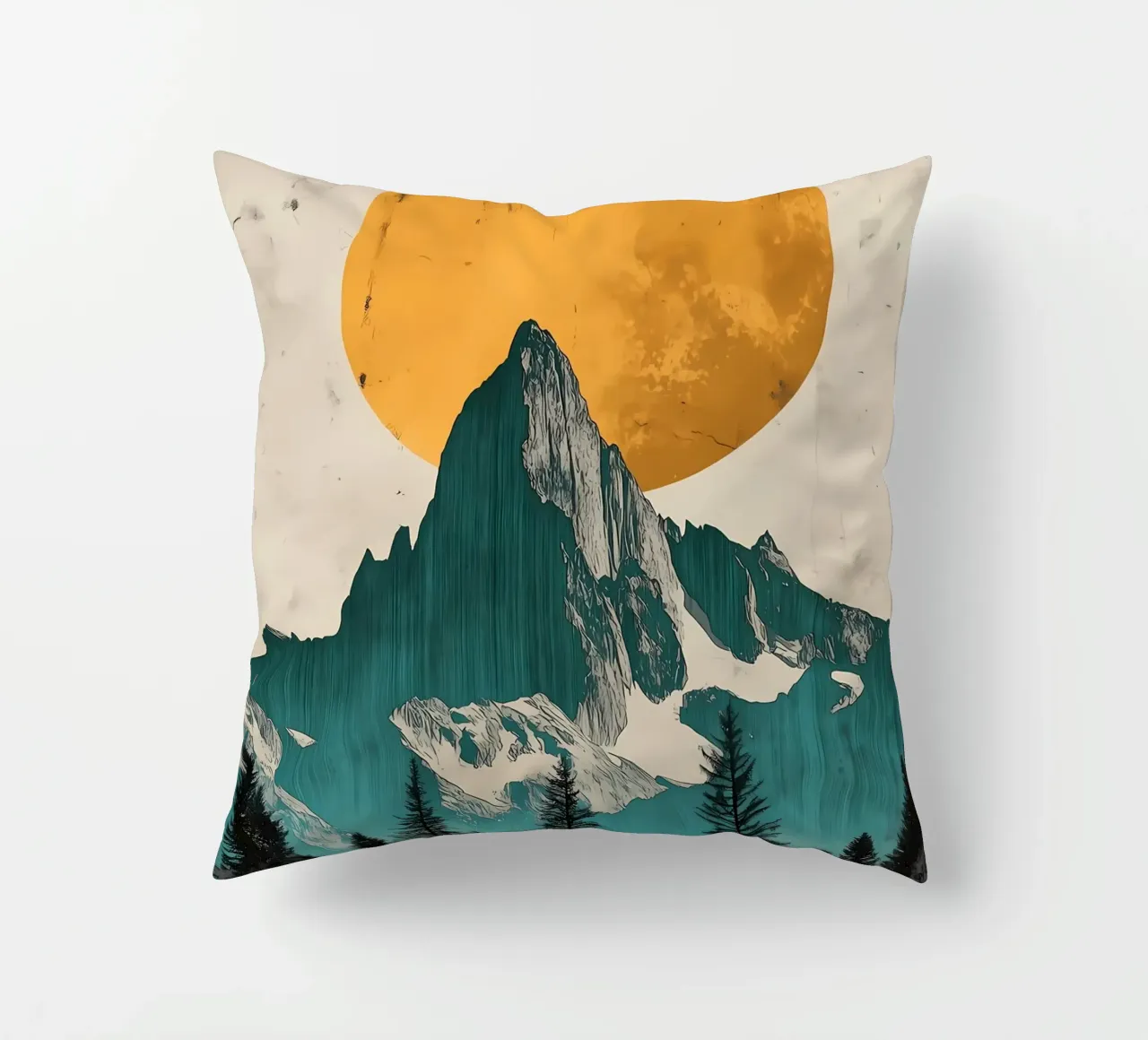 Le montagne in controluce cuscino da Albert S Jacob