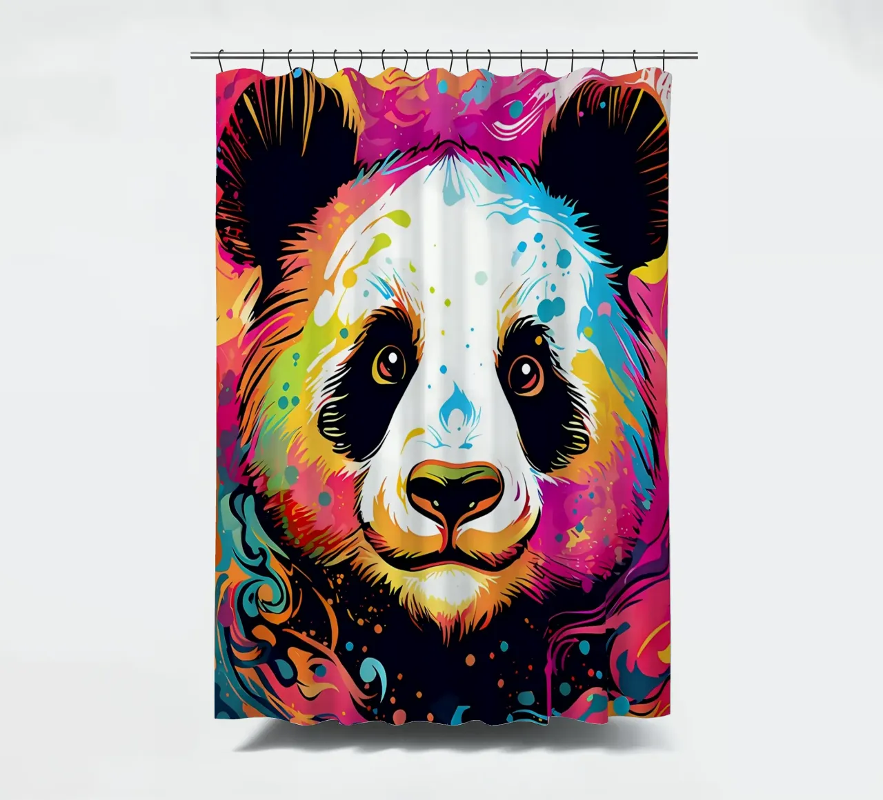 Bezaubernde Panda-Pop-Art Duschvorhang von James M Coyle