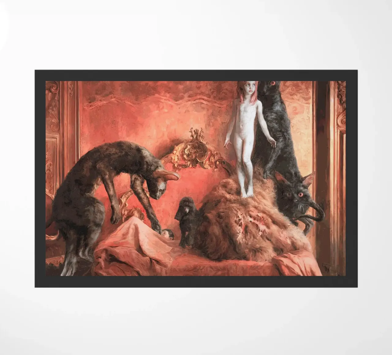 Guillermo Lorca Le ragazze e i gatti zerbino da Birgitart