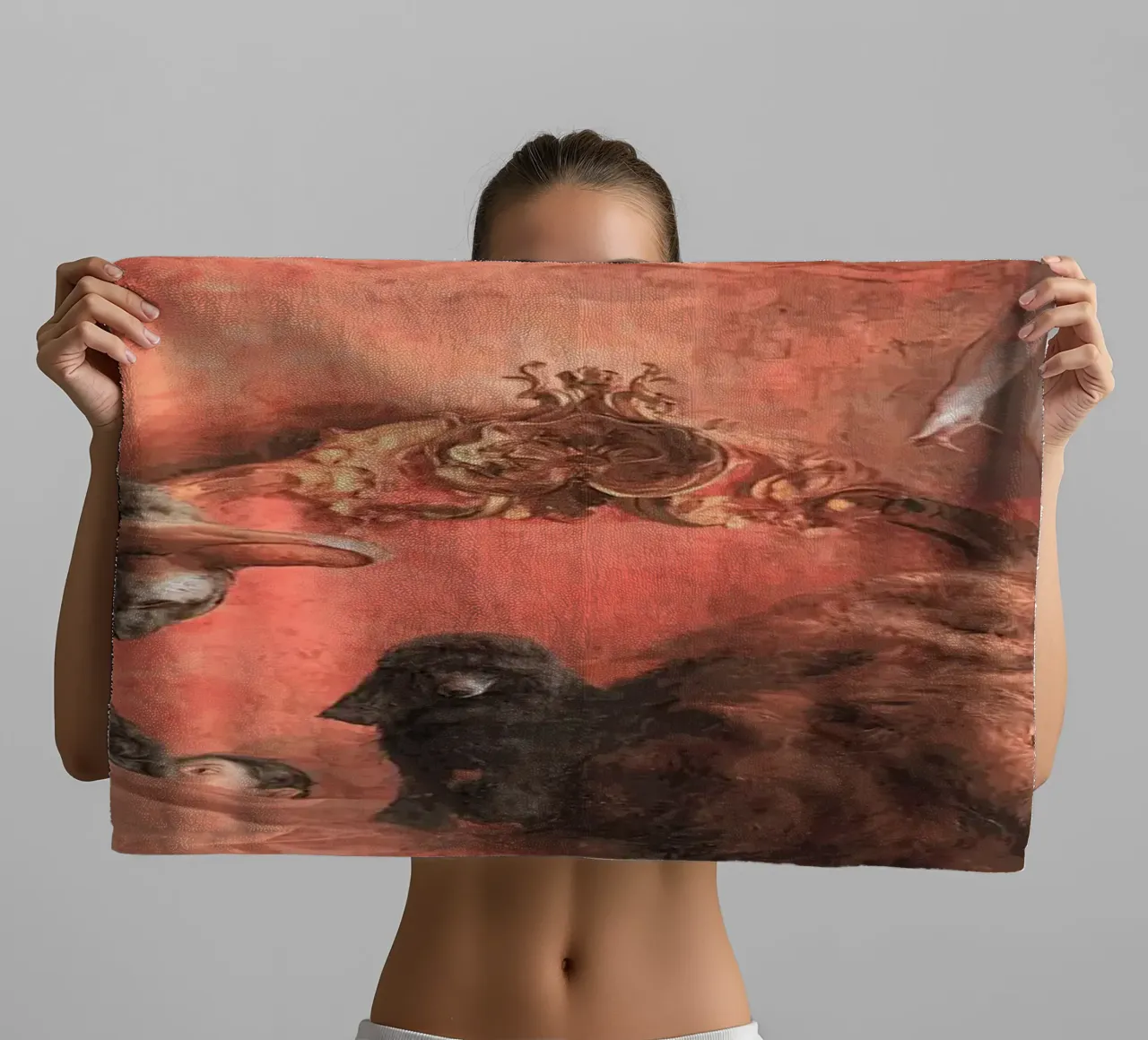Guillermo Lorca Le ragazze e i gatti asciugamano da bagno da Birgitart