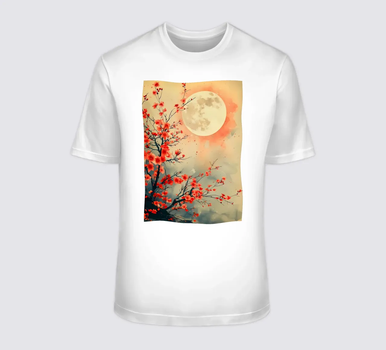 luna di ciliegio in fiore in Giappone t-shirt da Rebecca Clark Wyrick