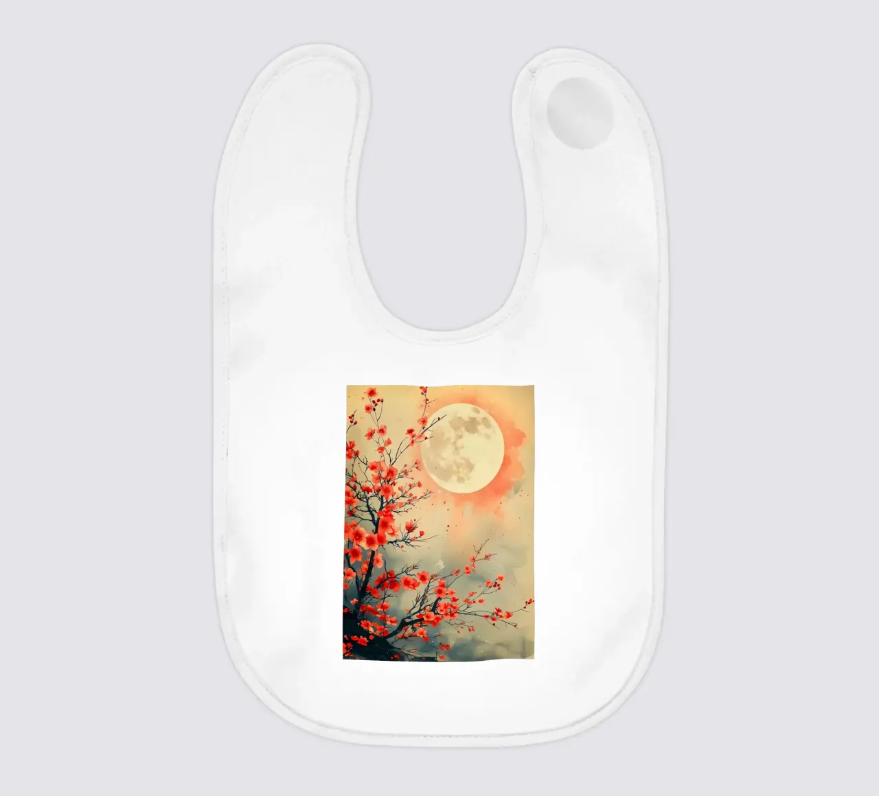 luna di ciliegio in fiore in Giappone bavaglino da Rebecca Clark Wyrick