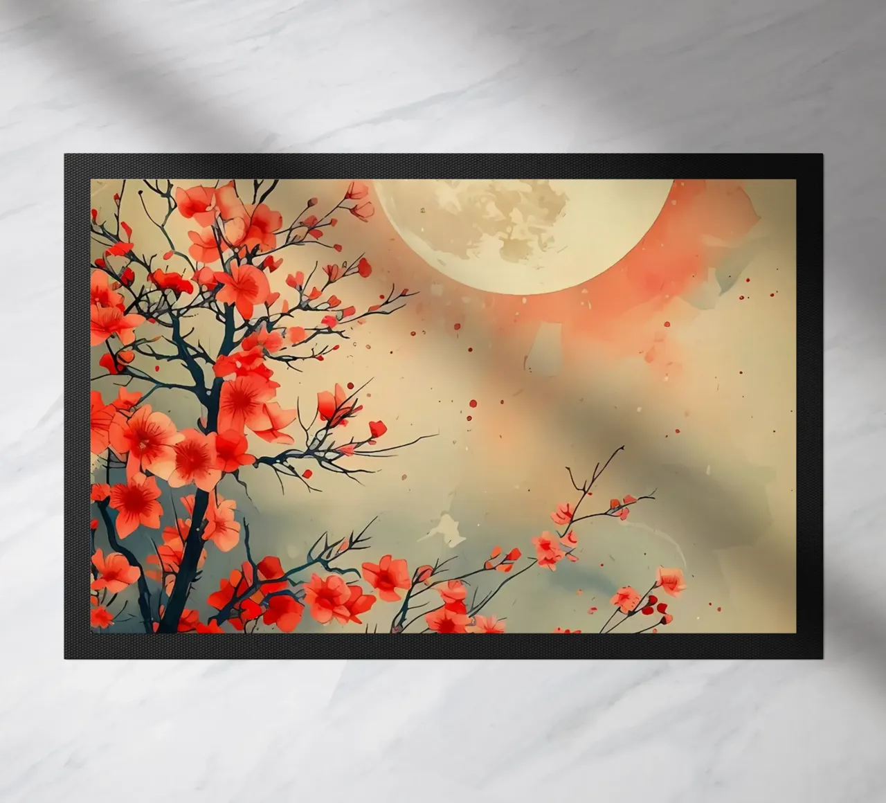 luna di ciliegio in fiore in Giappone zerbino da Rebecca Clark Wyrick