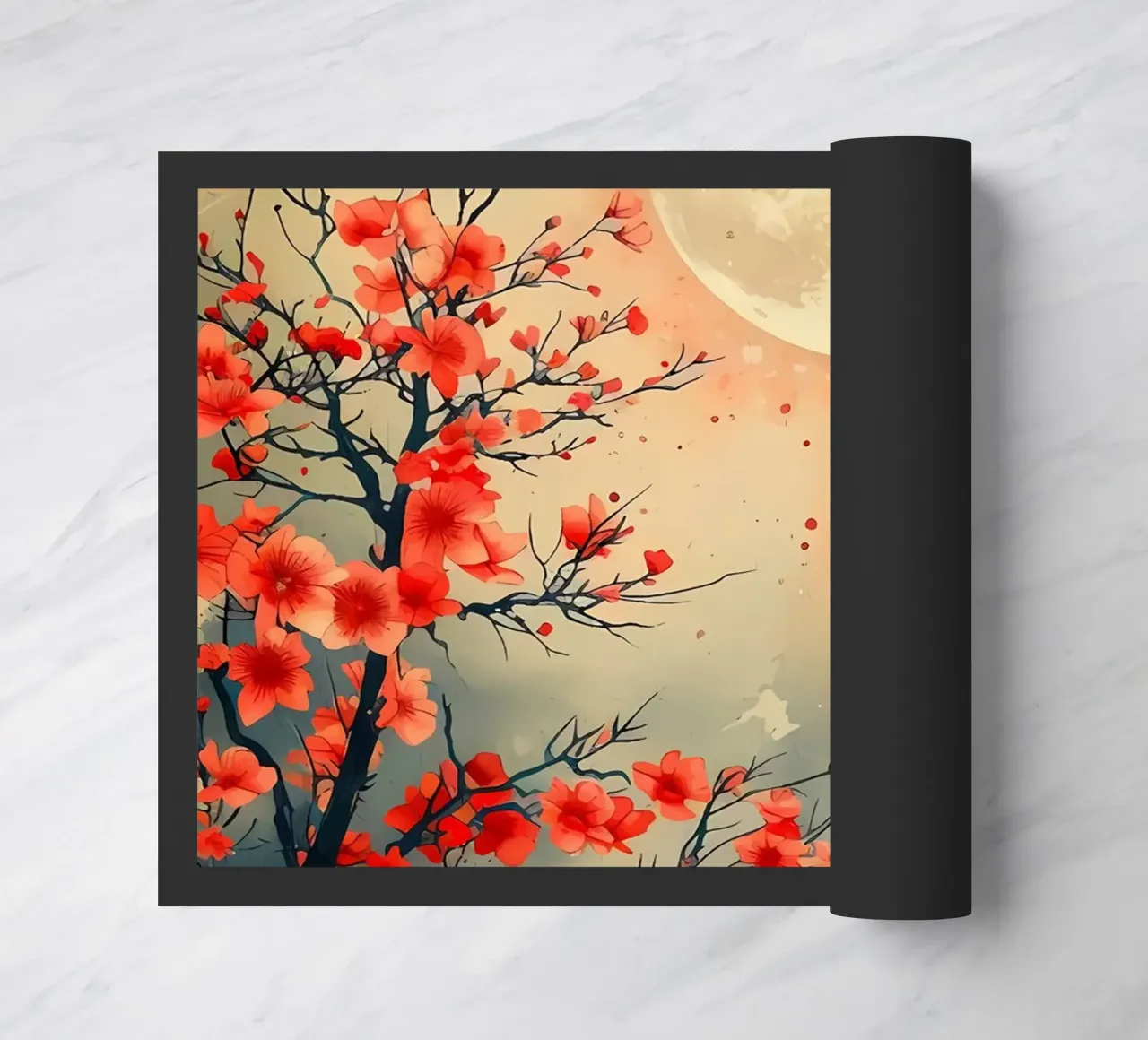 luna di ciliegio in fiore in Giappone zerbino da Rebecca Clark Wyrick