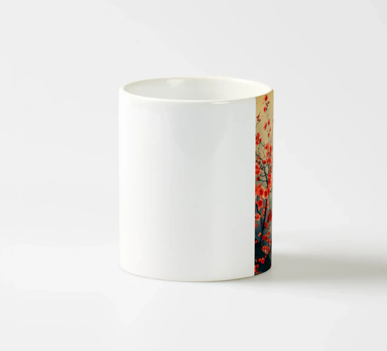 luna di ciliegio in fiore in Giappone tazza in ceramica da Rebecca Clark Wyrick