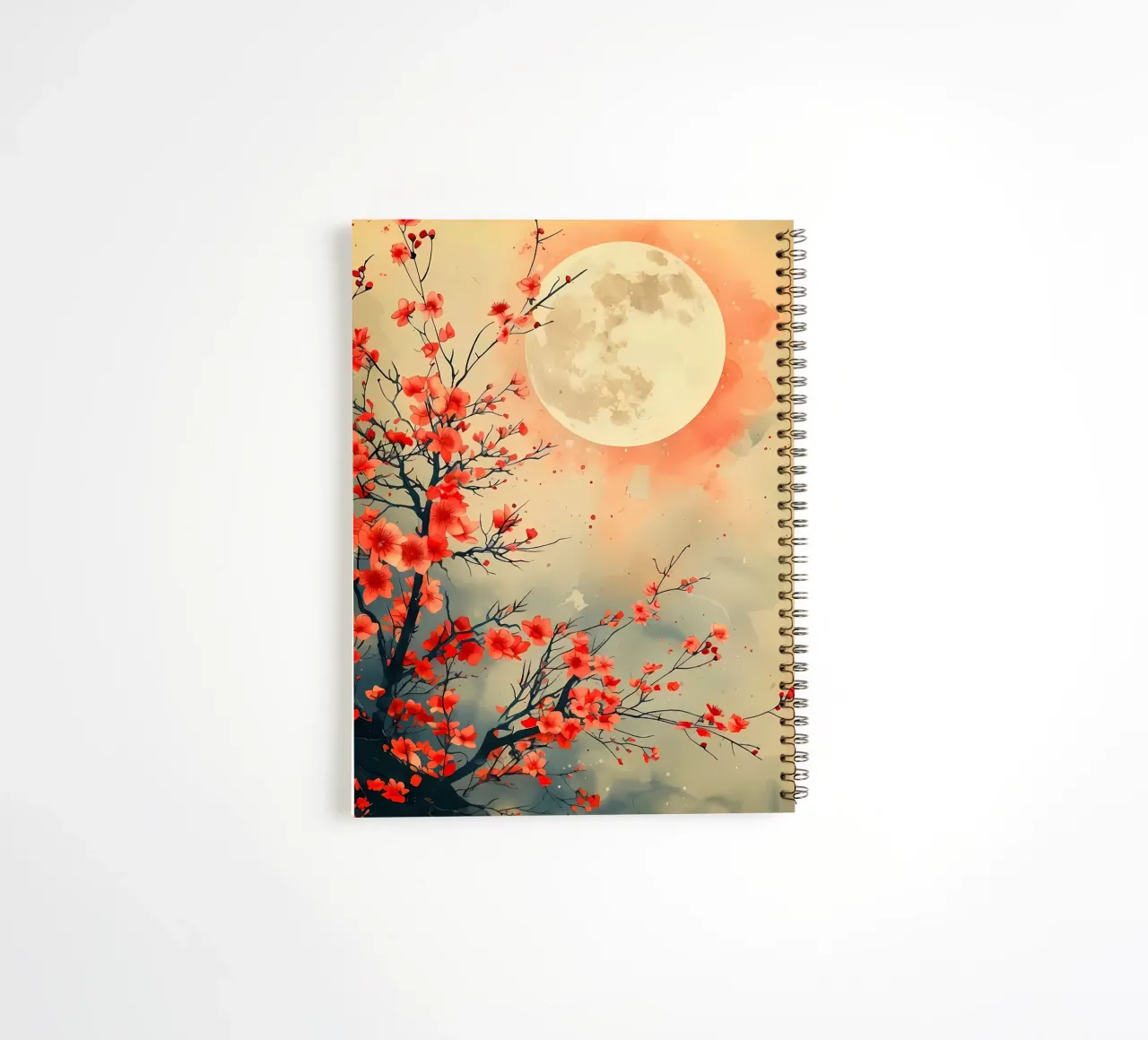 luna di ciliegio in fiore in Giappone diario ad anelli da Rebecca Clark Wyrick