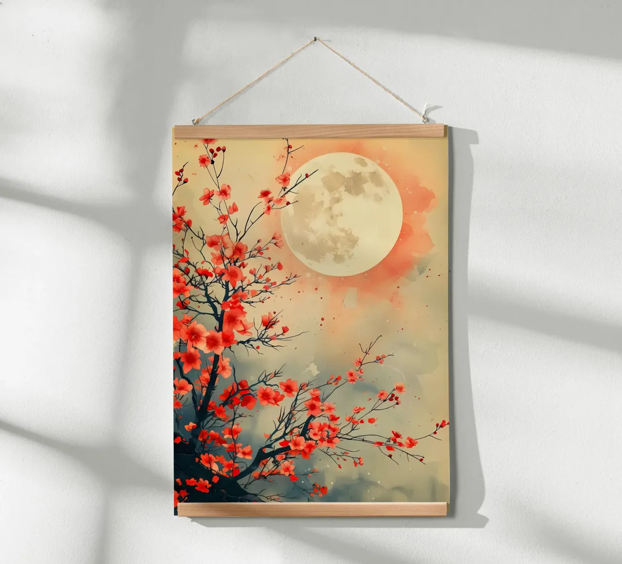 luna di ciliegio in fiore in Giappone carta hahnemühle da Rebecca Clark Wyrick