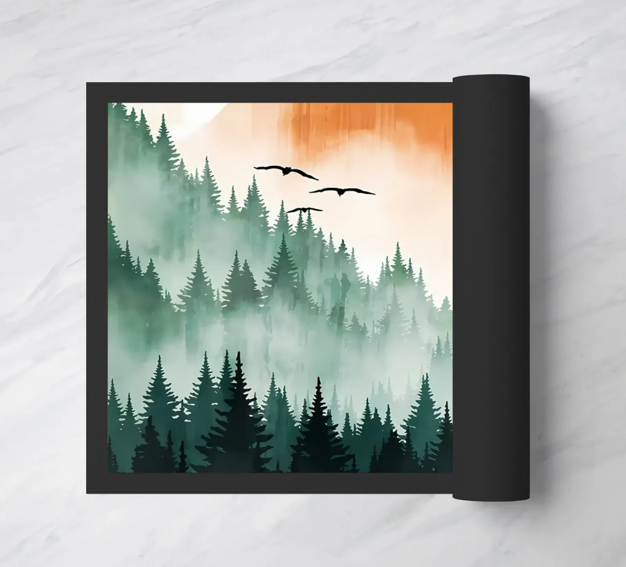 Berg Zonsondergang deurmat van Albert S Jacob