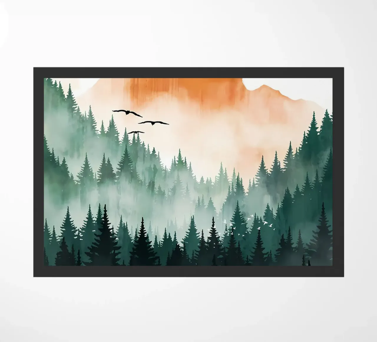 Berg Zonsondergang deurmat van Albert S Jacob