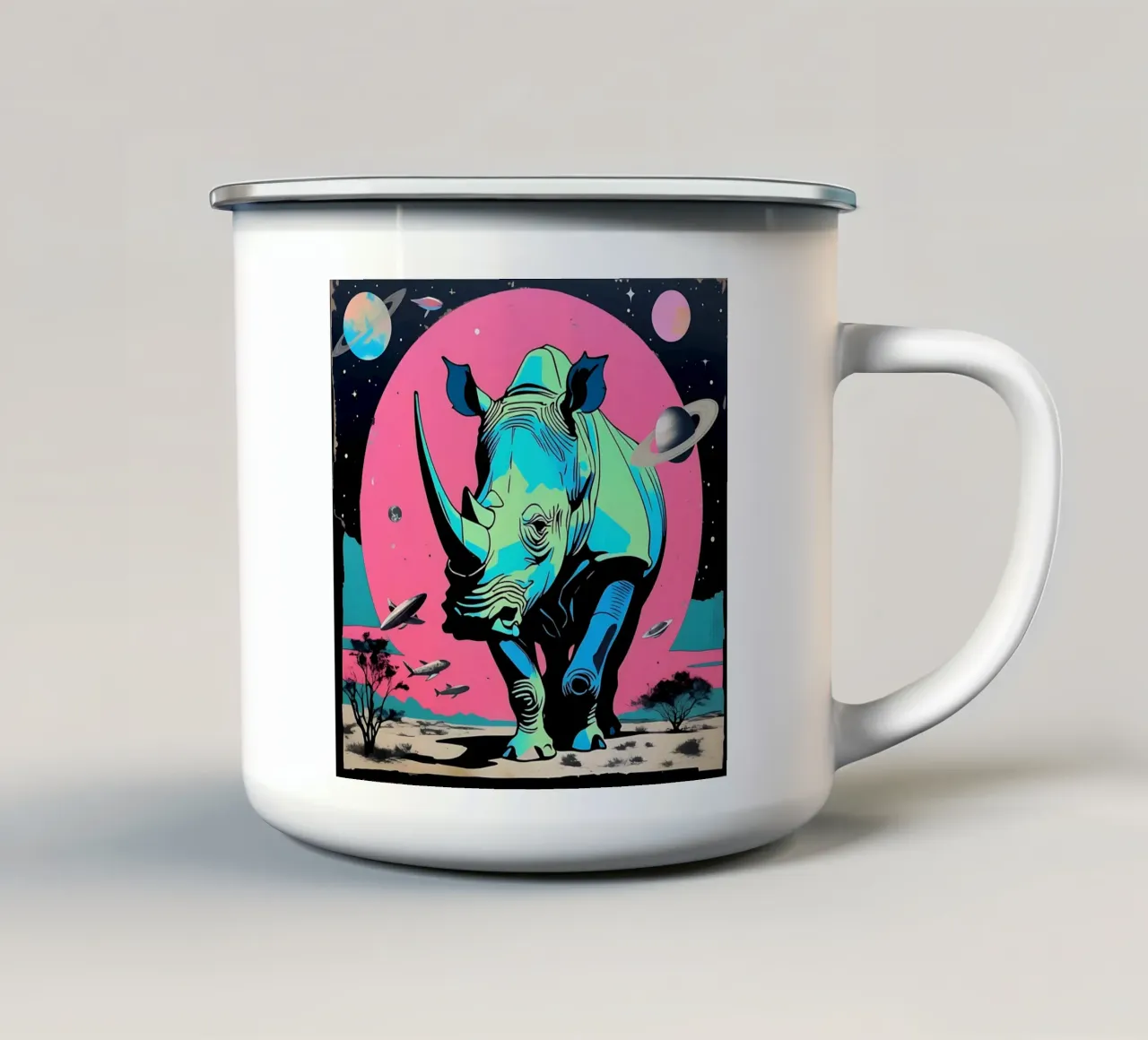 Nashorn_Stil_D_1 tazza in smalto da Tierisch bunt by LK