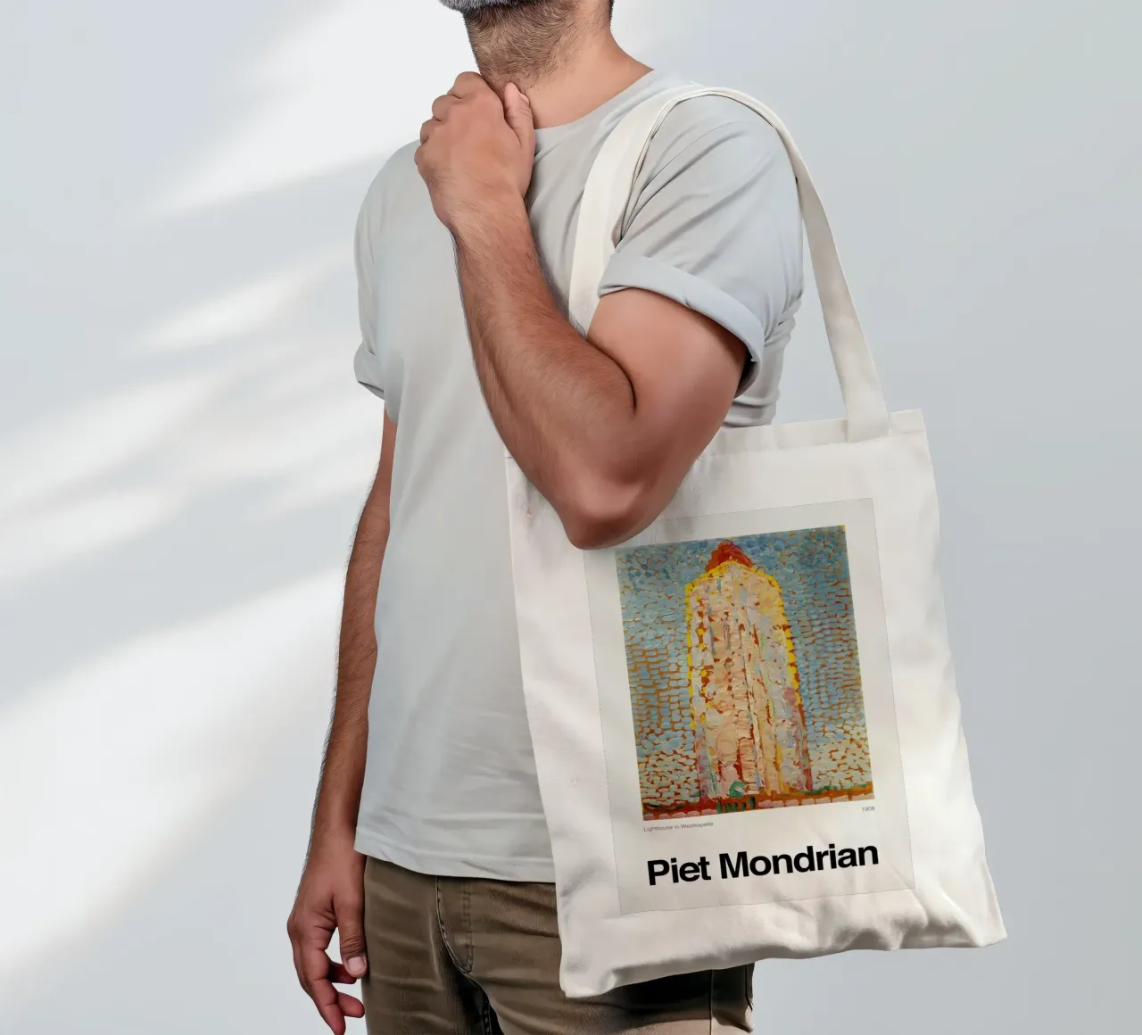 Mondrian - Lighthouse in Westkapelle borsa in juta da ARTOTHEK