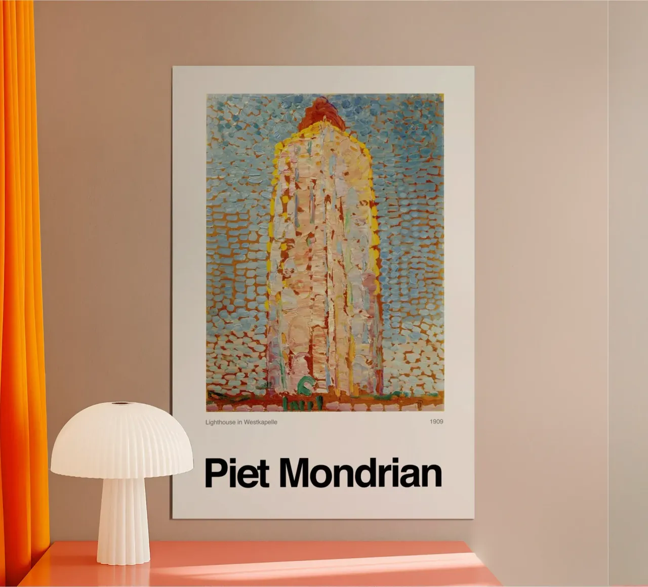 Mondrian - Lighthouse in Westkapelle carta hahnemühle da ARTOTHEK