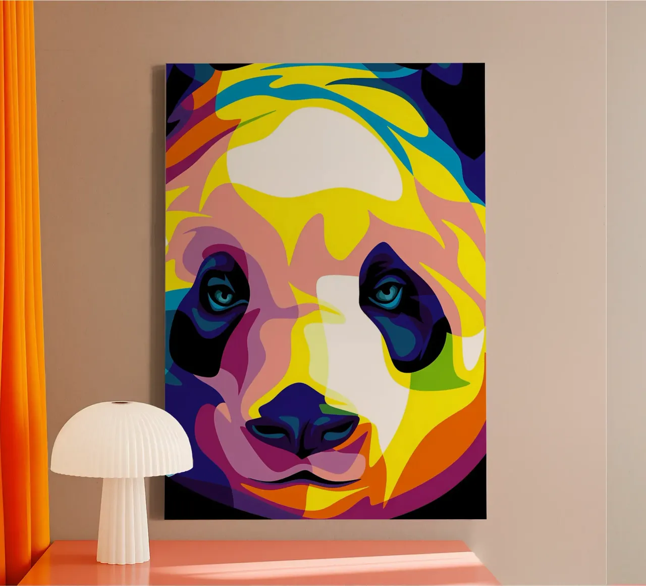 Panda pop tela con Cornice a cassetta da James M Coyle
