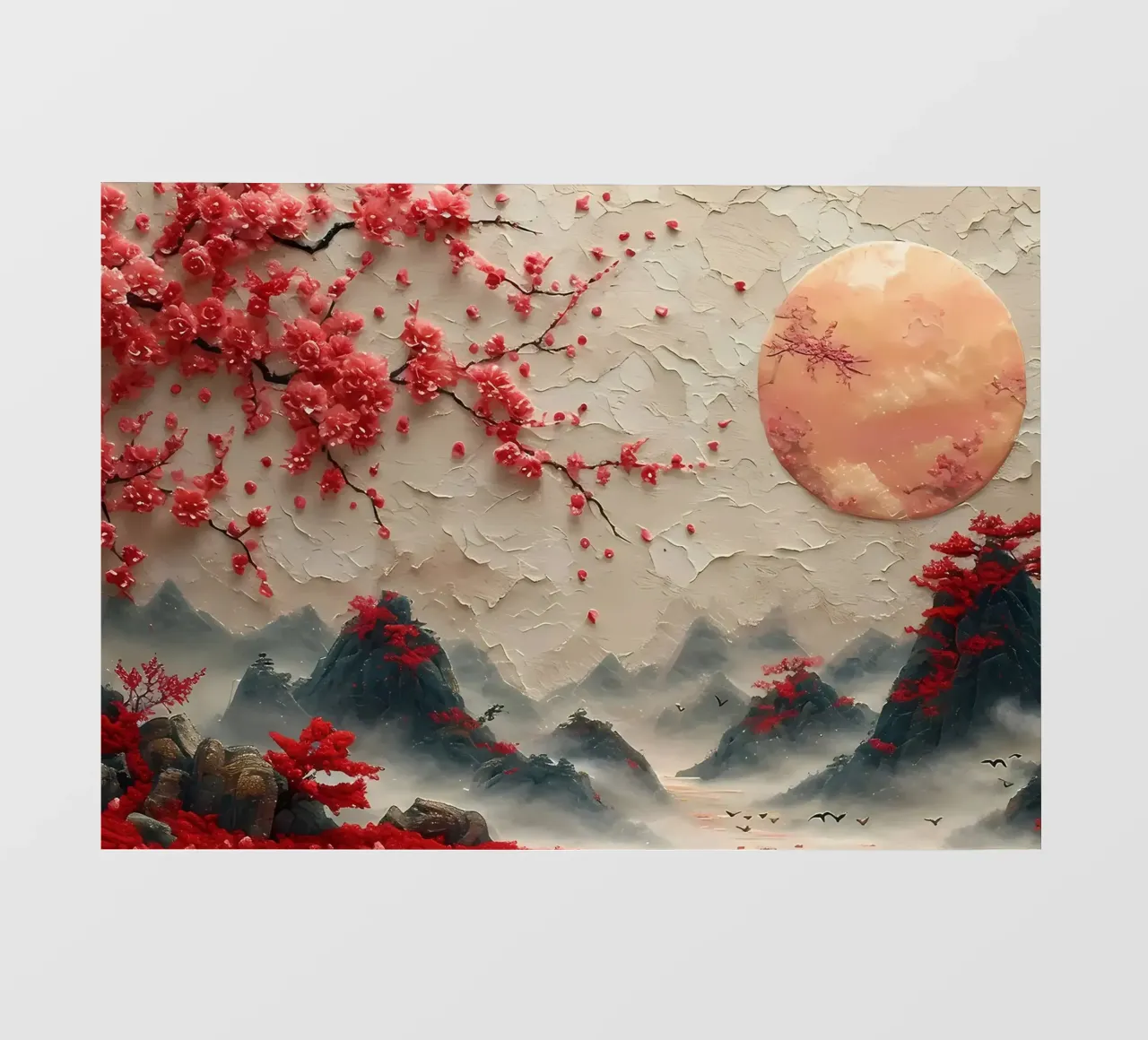 Ciliegio in fiore Giappone Arte telo in pvc da Rebecca Clark Wyrick