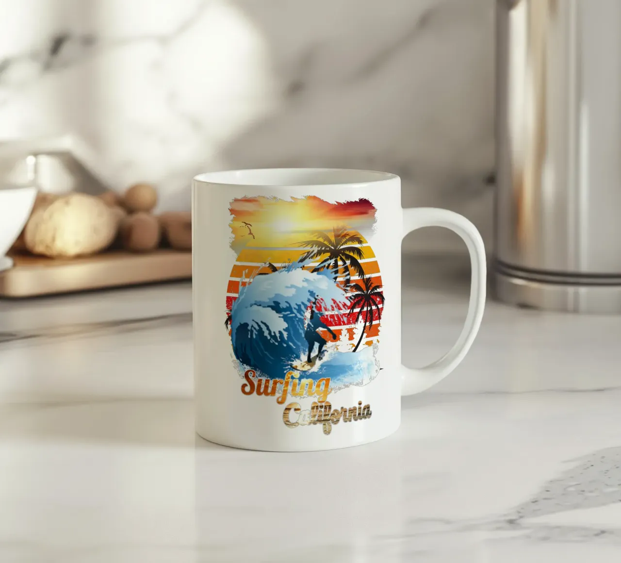 Surf Life Oval y - Summer Sun Vibes 3 tazza in ceramica da surfer28