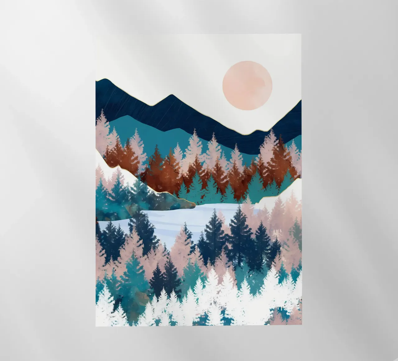Lago Mountain Forest pellicola backlit da Albert S Jacob