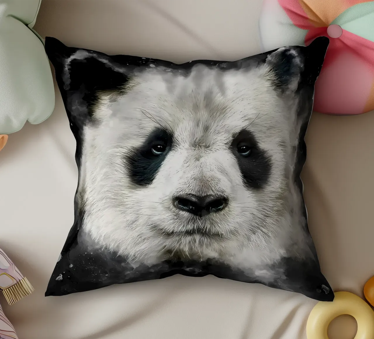 Testa di panda cuscino da James M Coyle