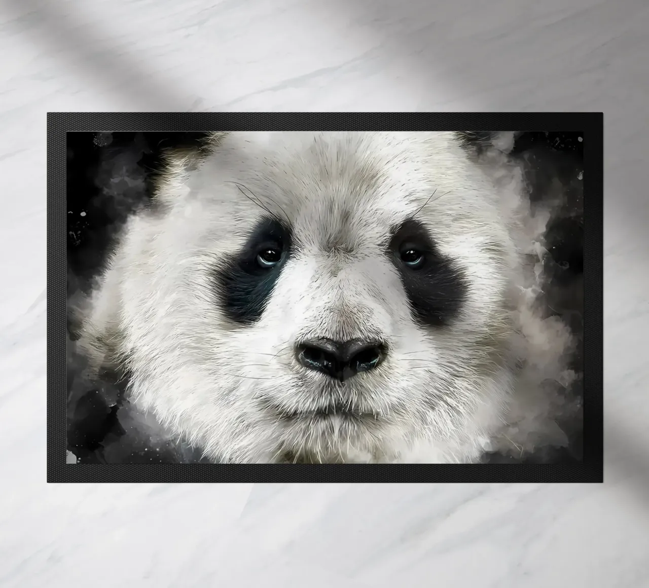 Panda Head doormat by James M Coyle