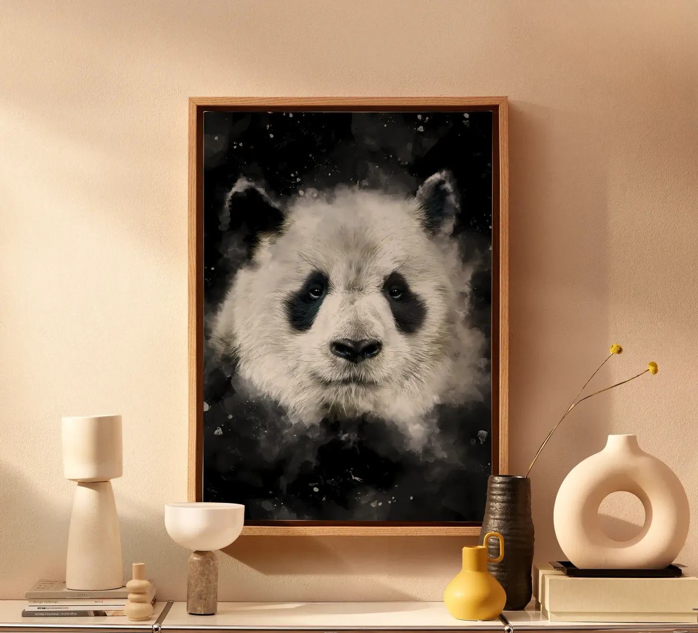 Panda Head canvas by James M Coyle