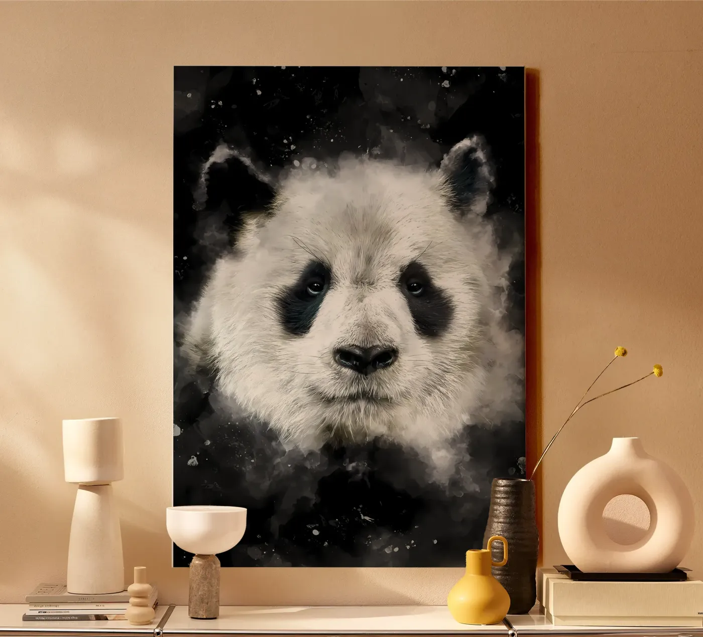 Panda Head canvas by James M Coyle