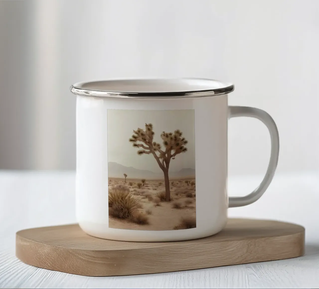 Joshua Tree woestijnlandschap emaille mok van Indigo Tides Art
