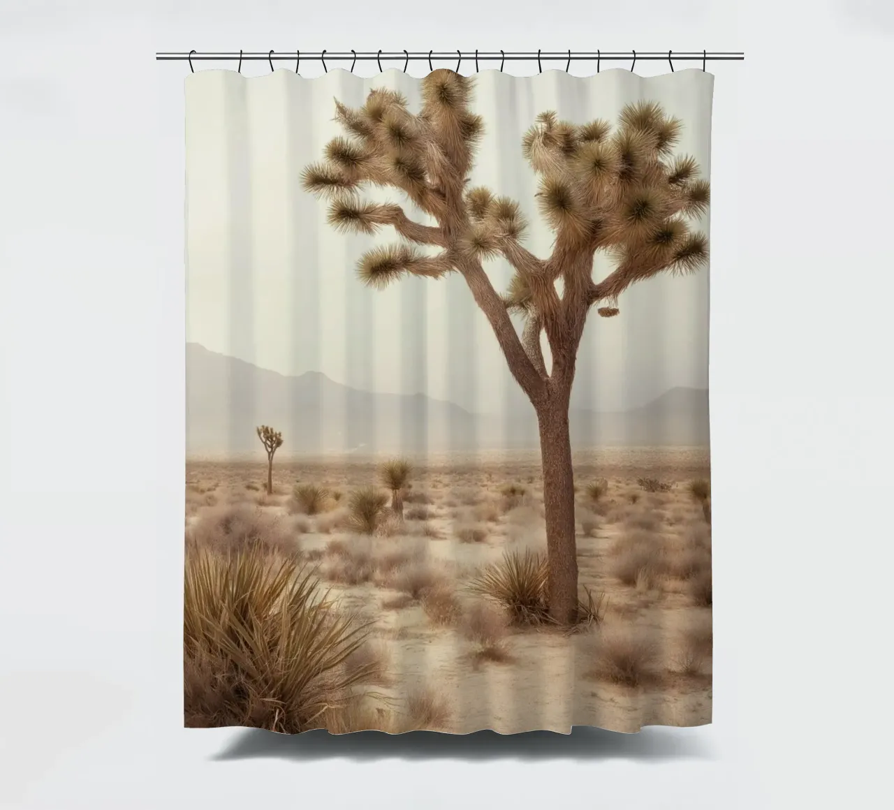 Paesaggio del deserto di Joshua Tree tenda da doccia da Indigo Tides Art