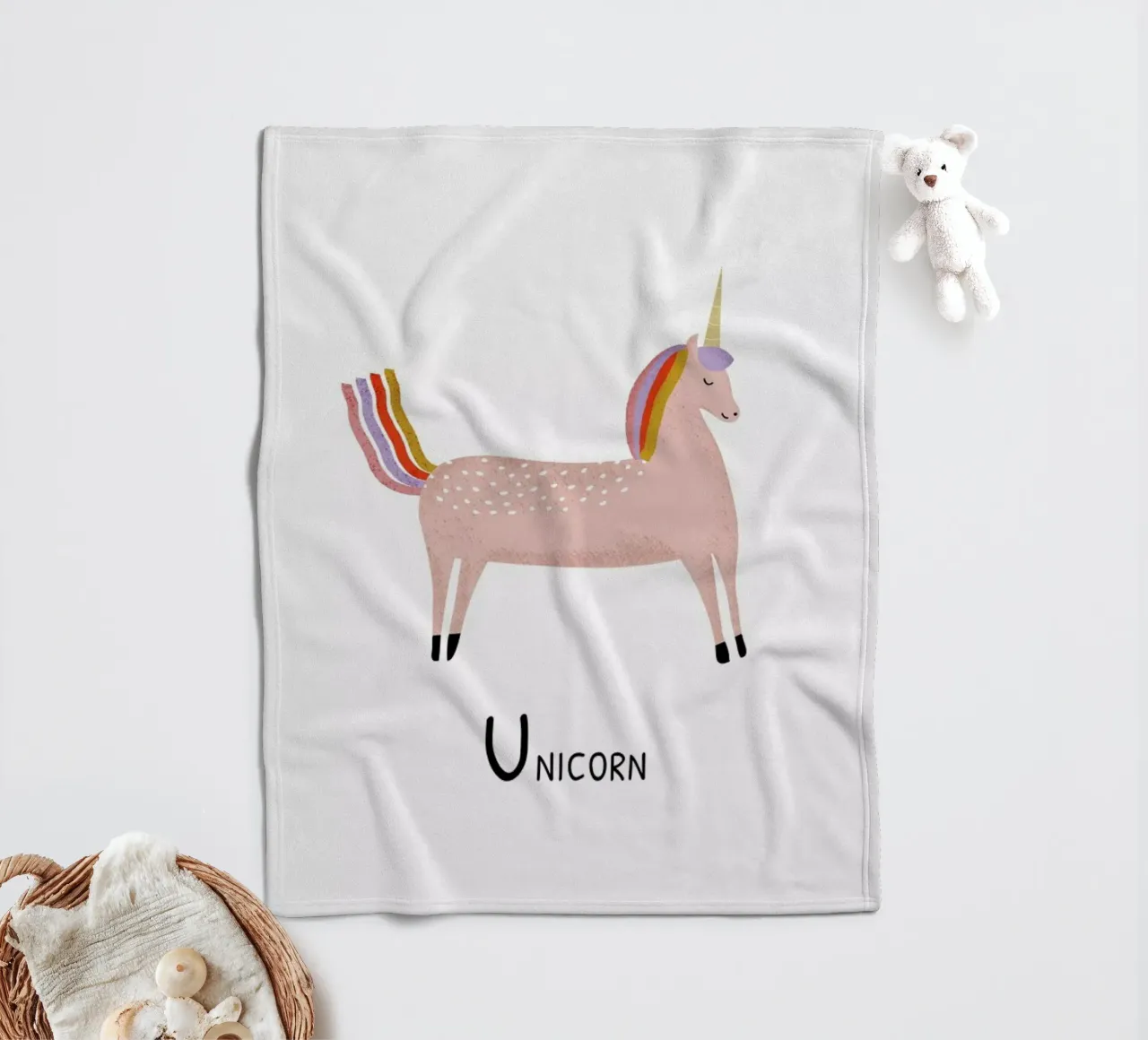 Unicorn coperta in pile da Little Flourishes
