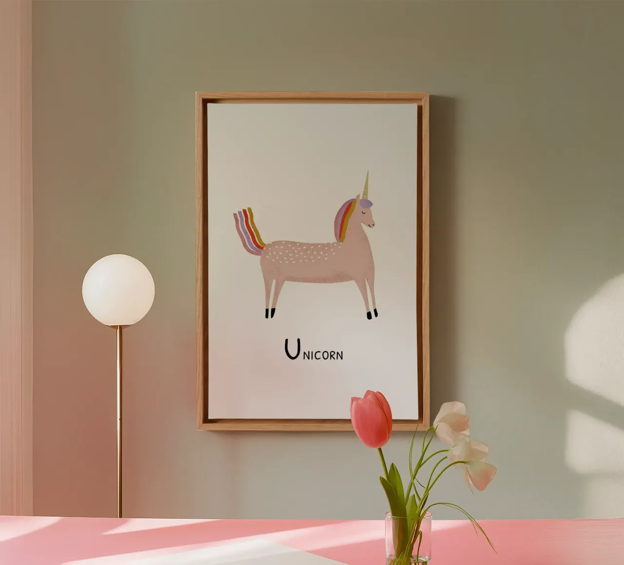 Unicorn tela con Cornice a cassetta da Little Flourishes