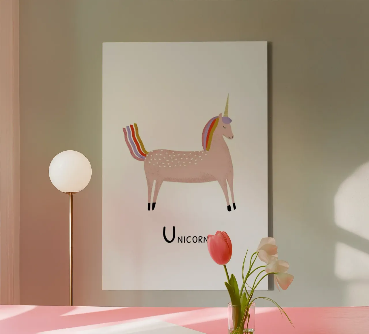 Unicorn tela con Cornice a cassetta da Little Flourishes