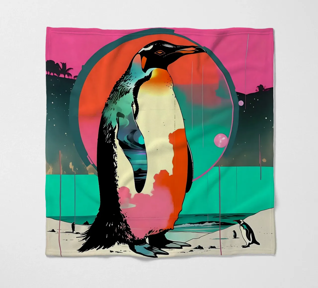Pinguino_Stil_D_2 coperta in pile da Tierisch bunt by LK