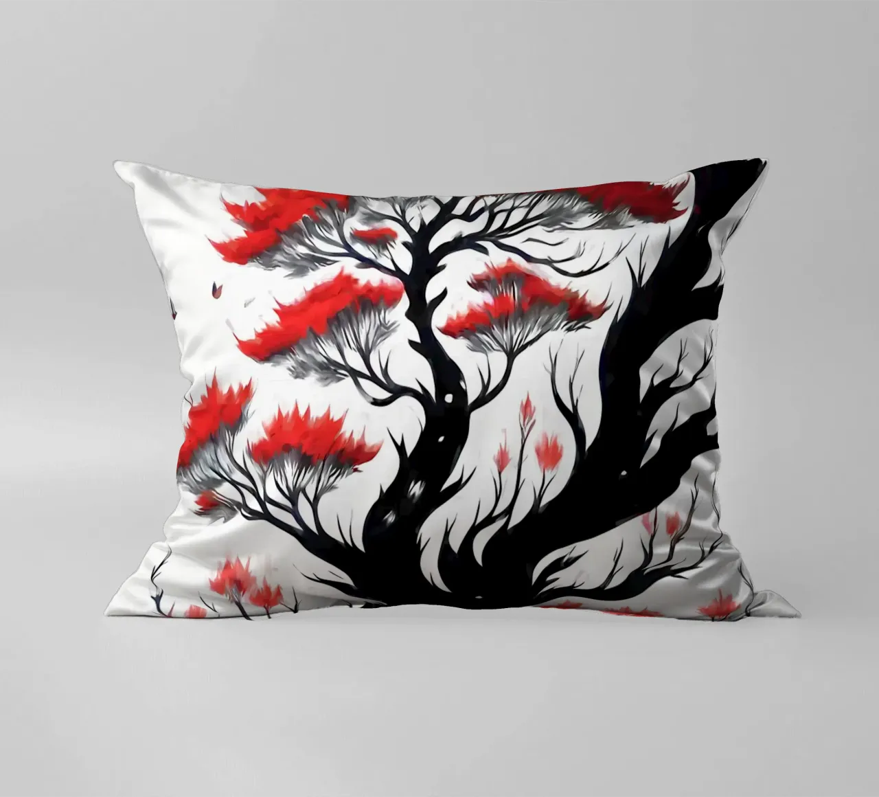 Sakura stile inchiostro giapponese cuscino da Rebecca Clark Wyrick
