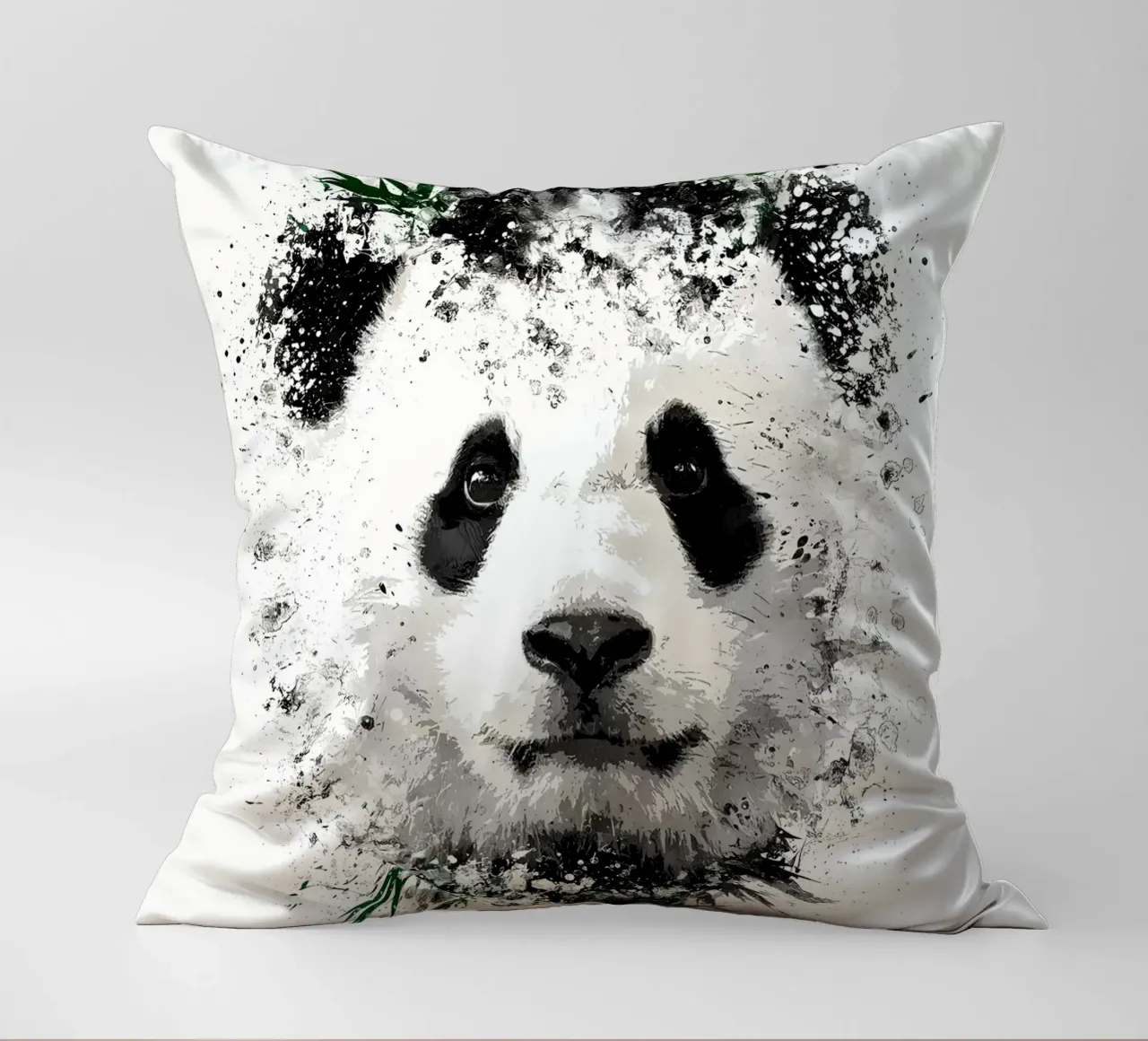 Panda con bambù verde cuscino da James M Coyle