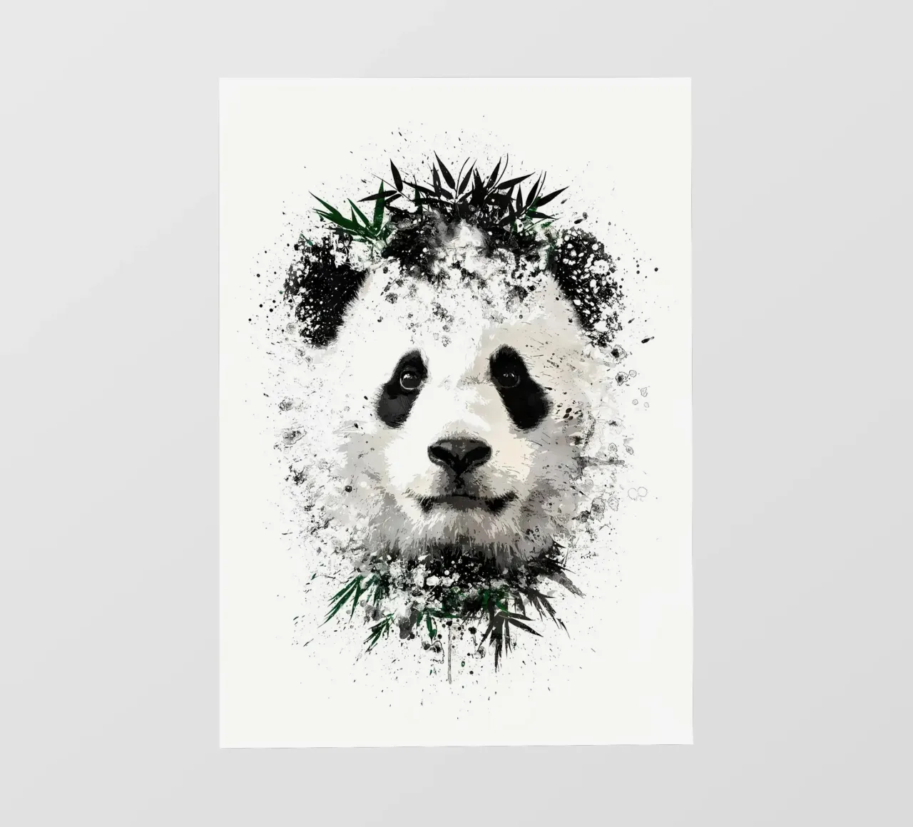Panda met groene bamboe pvc-zeil van James M Coyle