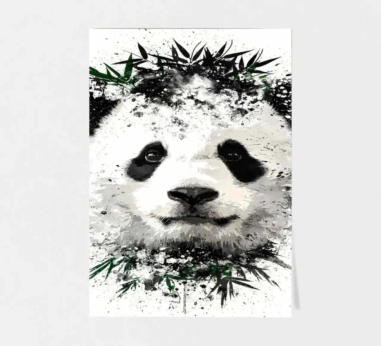 Panda con bambù verde foglio adesivo da James M Coyle