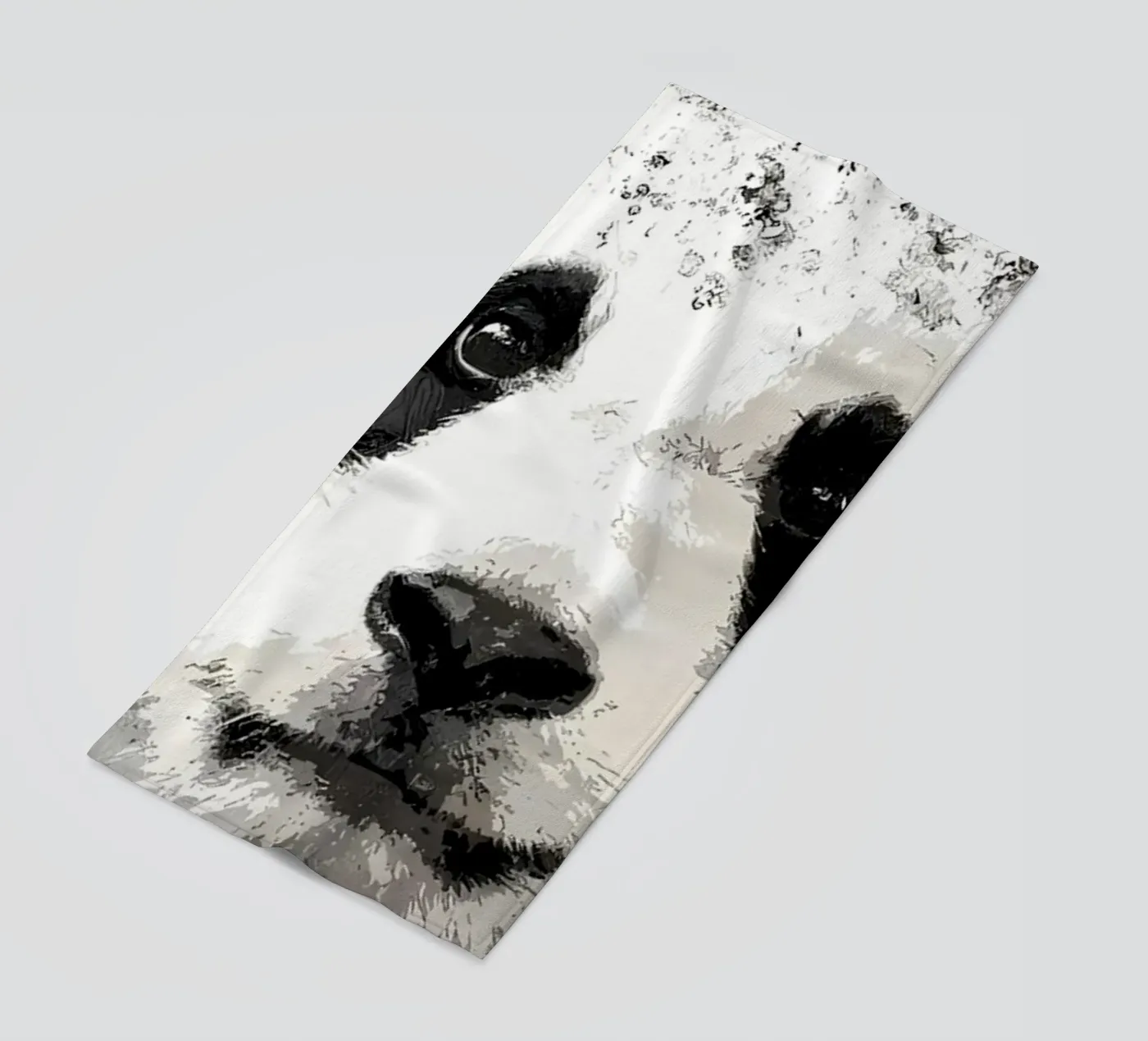 Panda with green bamboo telo mare da James M Coyle
