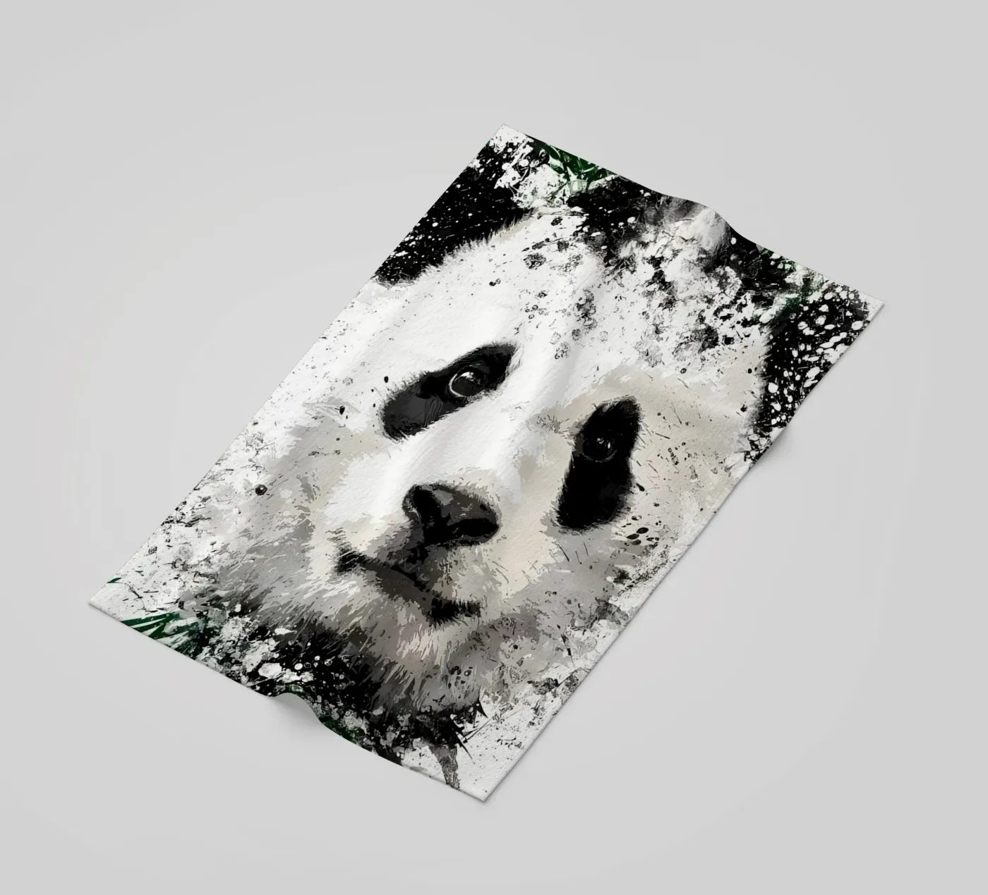 Panda with green bamboo telo mare da James M Coyle
