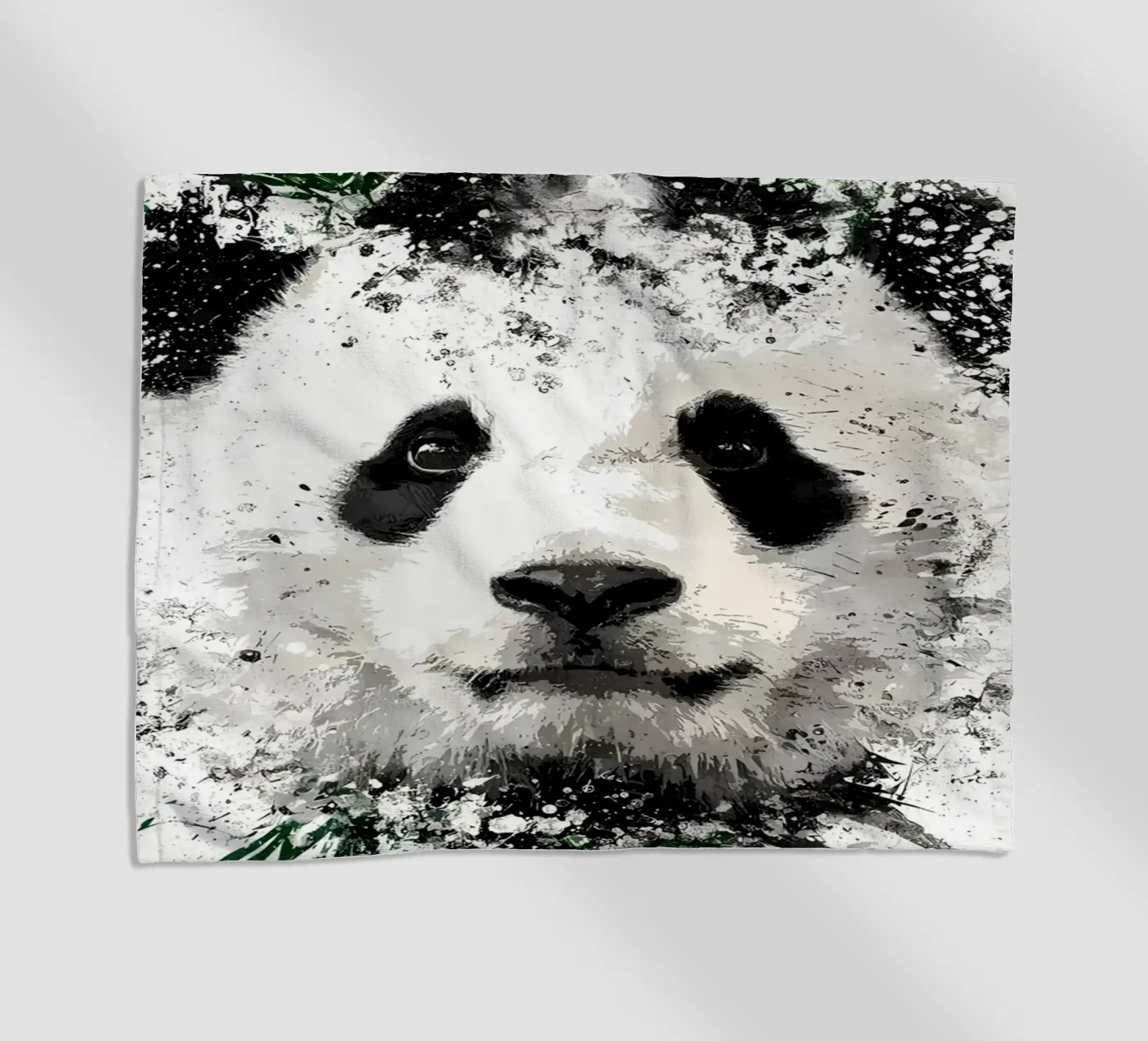 Panda with green bamboo telo mare da James M Coyle