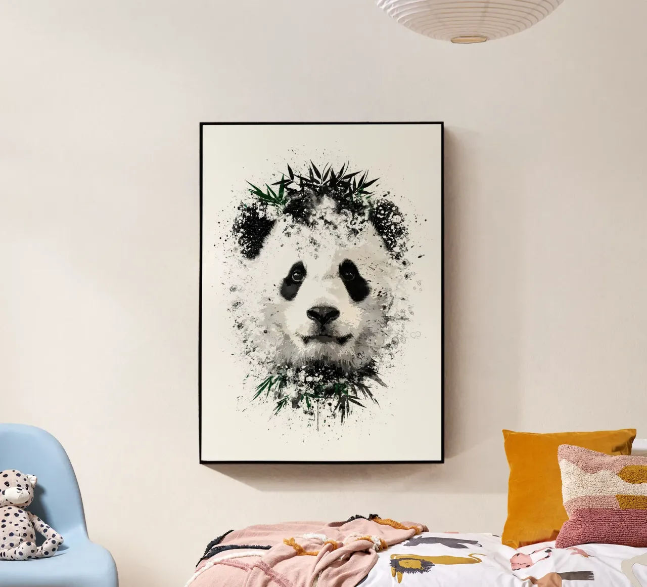 Panda con bambù verde plexiglass da James M Coyle