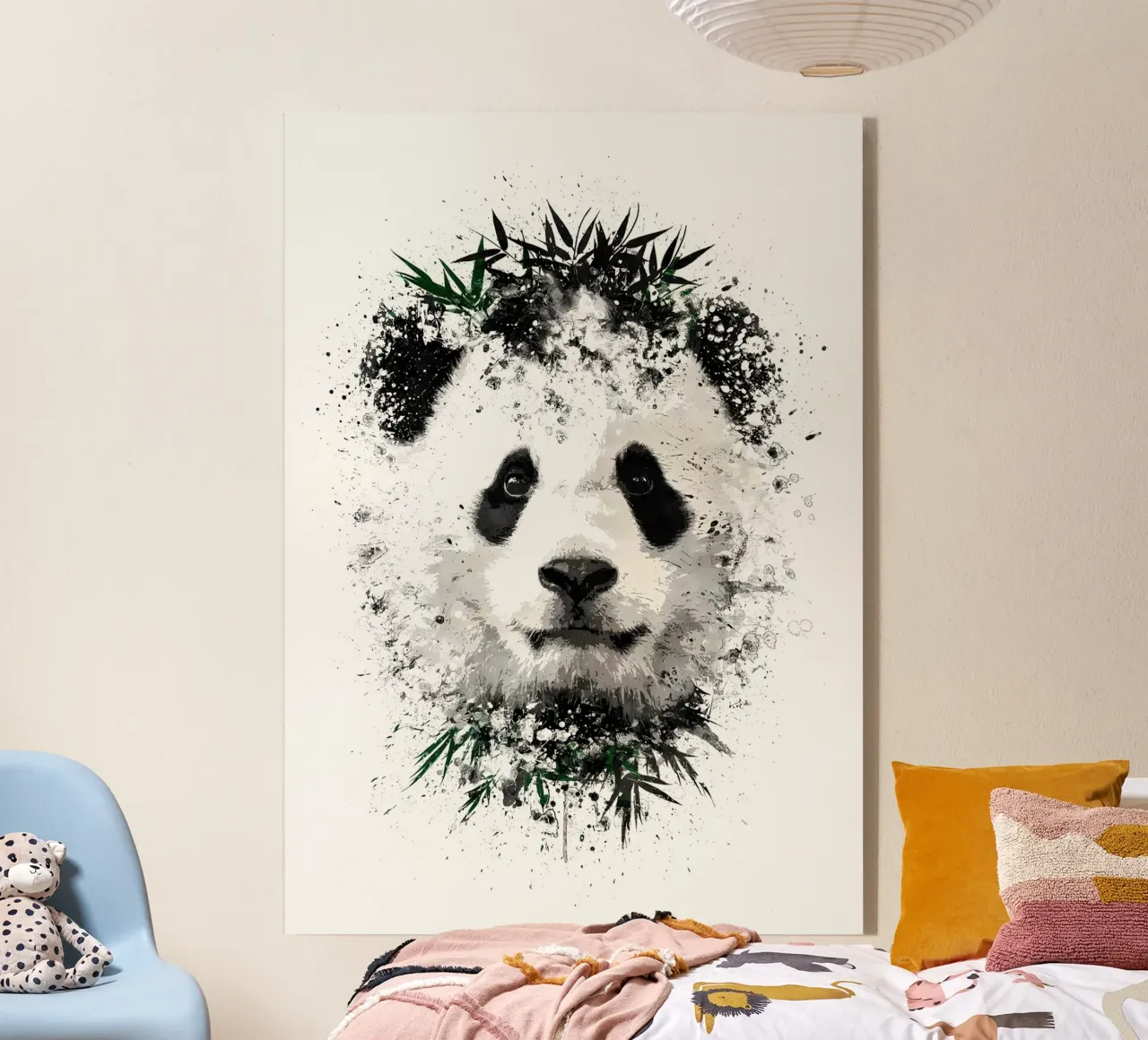 Panda con bambù verde plexiglass da James M Coyle