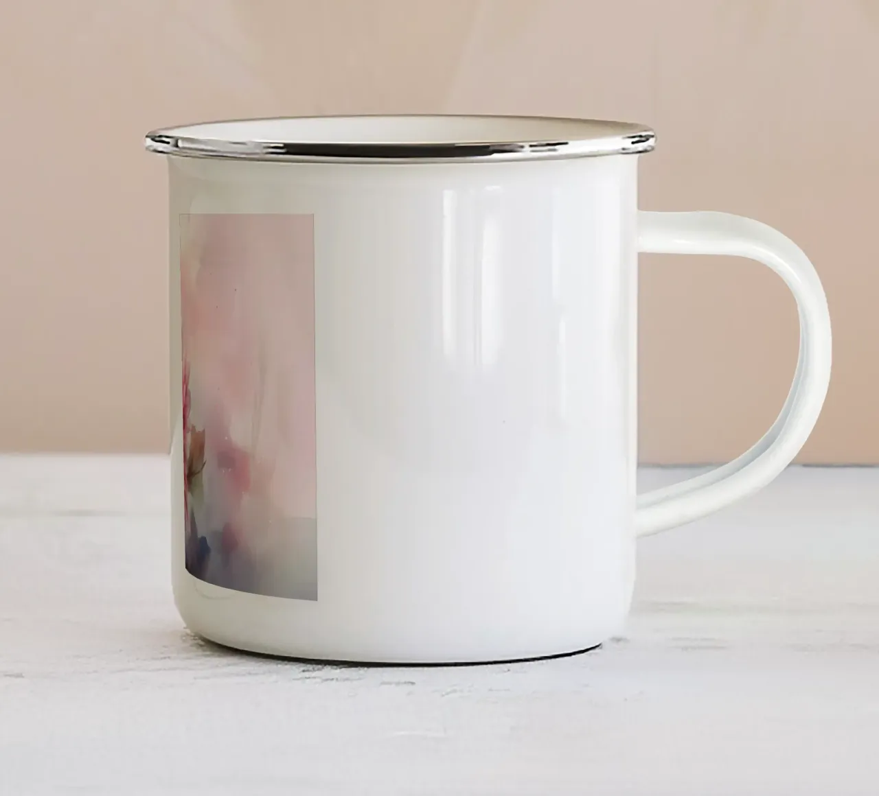 Pittura floreale ad acquerello tazza in smalto da Rebecca Clark Wyrick