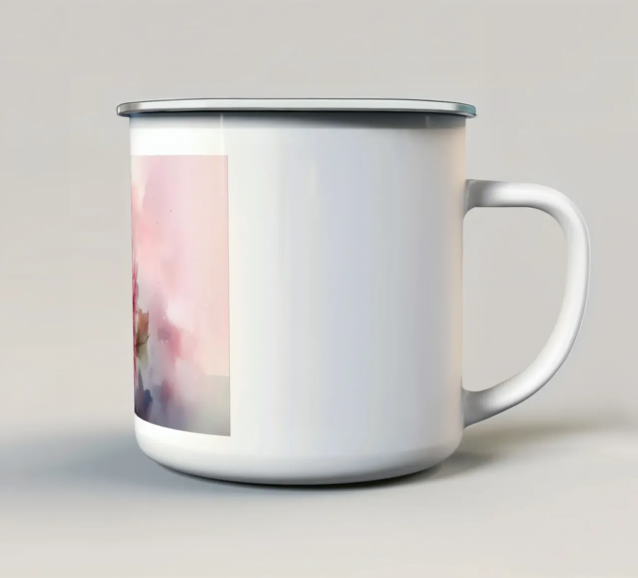 Pittura floreale ad acquerello tazza in smalto da Rebecca Clark Wyrick