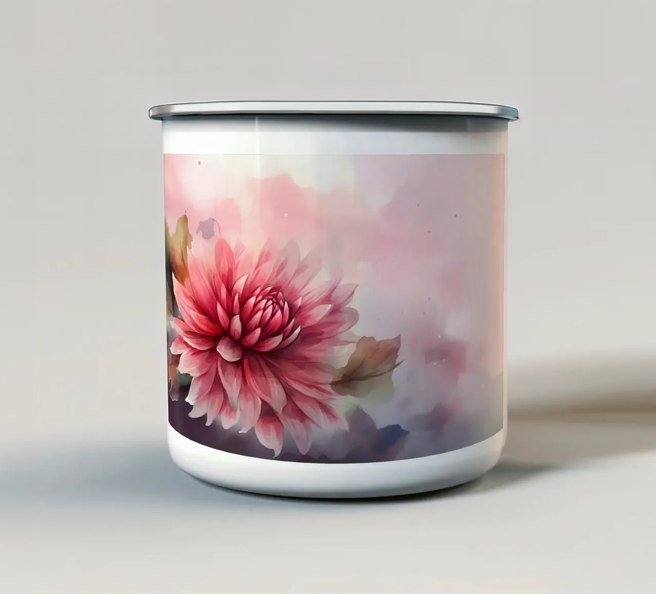 Pittura floreale ad acquerello tazza in smalto da Rebecca Clark Wyrick