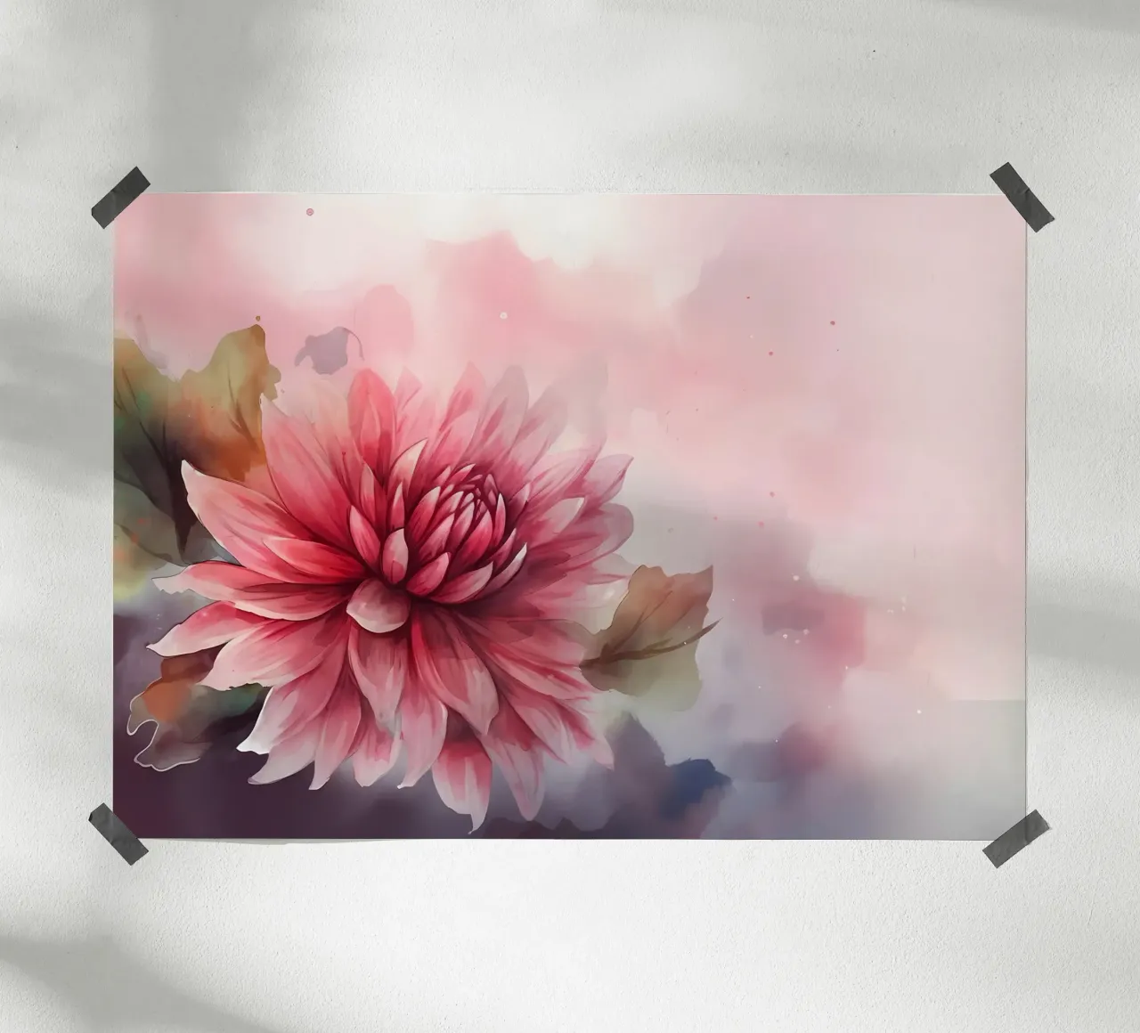 Pittura floreale ad acquerello poster con telaio in legno da Rebecca Clark Wyrick