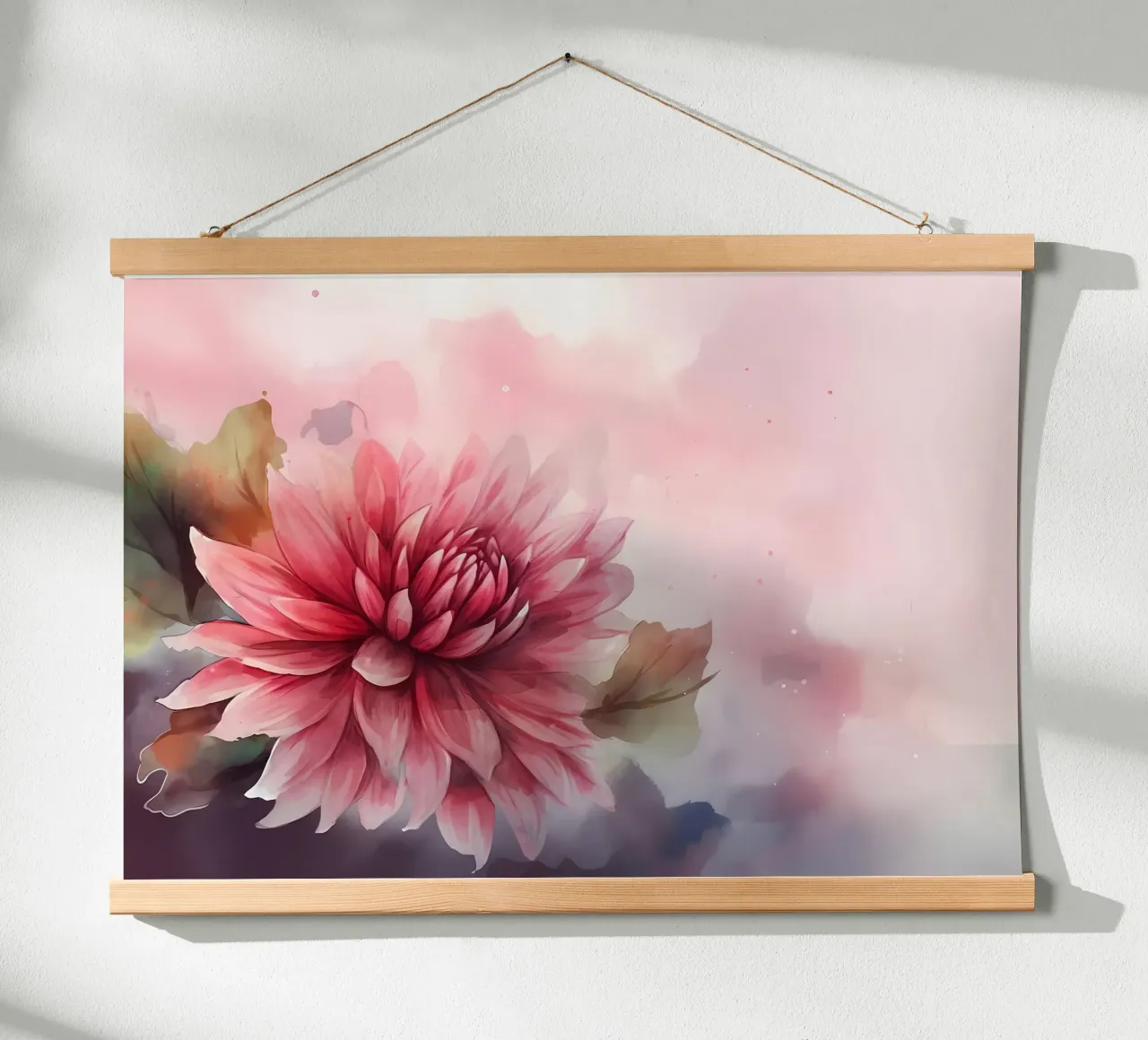 Pittura floreale ad acquerello poster con telaio in legno da Rebecca Clark Wyrick